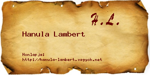Hanula Lambert névjegykártya